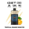 ONE Vape 12000 TROPICAL ORANGE MONSTER 49 IGET ONE Vape 12000 PUFFS TROPICAL ORANGE MONSTER